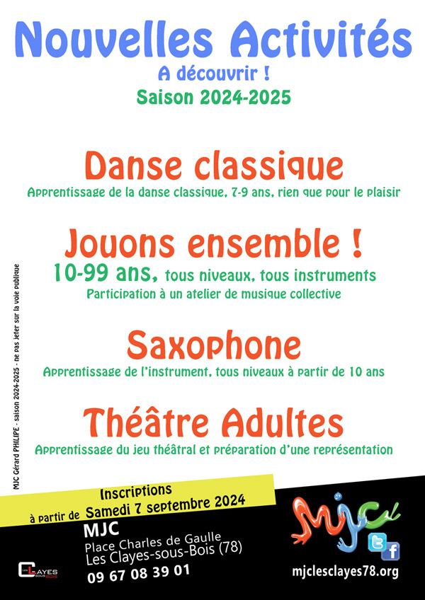 affiche flyers nouvelles activités 2023 2024 w00